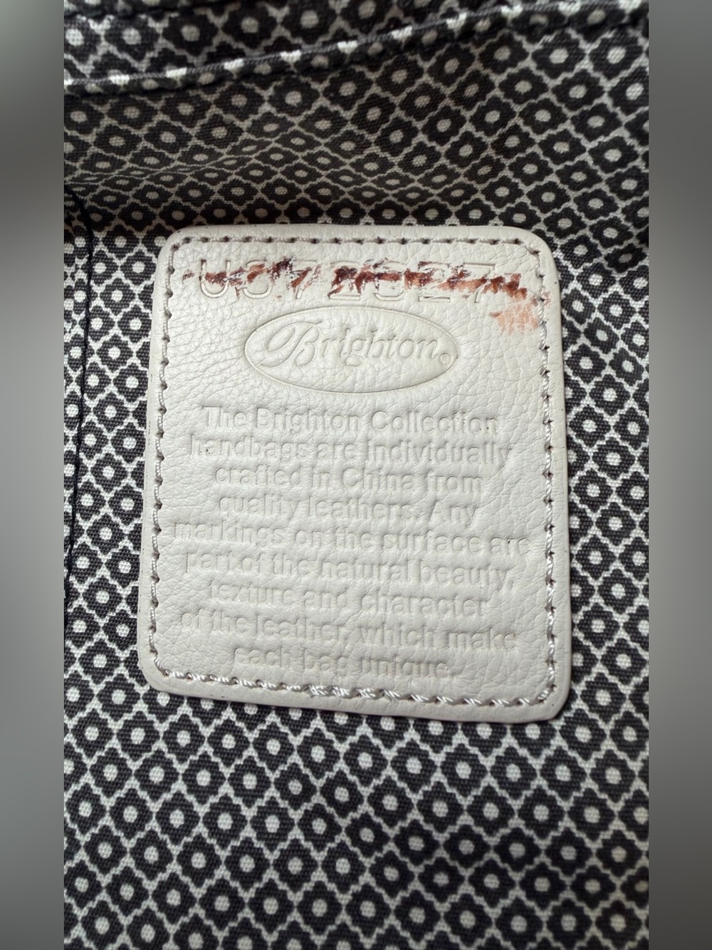 Brighton "Johnny Tall” Crème Leather & Croc embossed Convertible Crossbody Tote - Picture 12 of 12